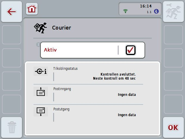 CCI.Courier - Betjening 4 Betjening 4.1 Generell informasjon CCI.Courier er delt opp i 2 områder: Hovedvisning og Innstillinger.