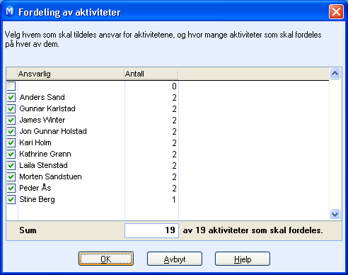 SLIK BRUKER DU SYSTEMET Trinn 3: Effektivt arbeid med egen aktivitetsliste Opprette lister til hver enkelt selger For å fordele prospektene oppretter du en liste på samme måte som ved felles