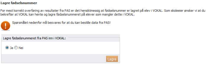 Administrasjon Skoleeier Nasjonale prøver For å kunne vise resultatene fra Nasjonale prøver i VOKAL må både skoleeier og skoleadministrator utføre noen oppgaver før resultatene blir tilgjengelige.