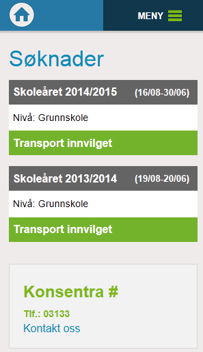 Søknader Her har du en oversikt over søknadene som skolen har lagt inn på deg.