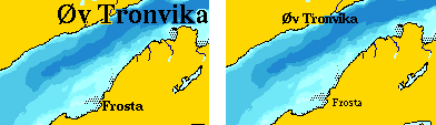 Bruke kartene Små tekster og symboler Navigasjonskart Visning Dersom tekster og symboler blir store i forhold til kartutsnittet, klikk på Info Små tekster og symboler.