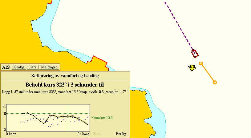 Havstrøm Når pekeren flyttes over en av pilene, åpnes et flagg som viser om det finnes tidligere målinger.