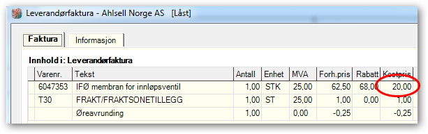 IMPORT AV LEVERANDØRFAKTURA Henter priser fra leverandørfaktura Nyheter i JOBOFFICE JUNI 2014 Tidligere ble kostprisen/forhandlerprisen som ble benyttet som utgangspunkt for beregning av utpris,