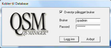 Del ut programkatalogen hvor QS Manager ble installert for å kunne kjøre programmet over nettverket. Brukerne må ha skriverettigheter på katalogen. Installer evt. PC-Info.