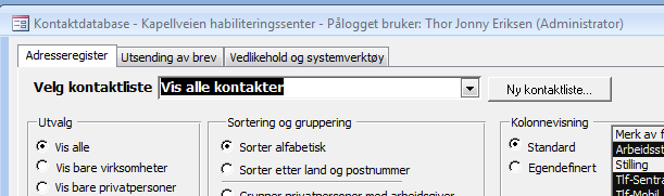 Formål Programmet har to hovedformål. Det ene er å tilby et smidig register over kontakter som inkluderer både privatpersoner og virksomheter.