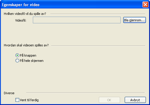 Lage egne paneler 101 Legge video på knapp Nytt i Tobii Communicator 4 er muligheten til å la en knapp kjøre en video.