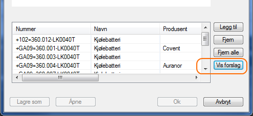 Kontrakt / System / TFM-Typer K302 - Luftbehandling 36 - Luftbehandling : "Vis alle komponenttyper og systemgrupper som ligger i systemer under nivå 36 luftbehandling, knyttet til kontrakt K302": Her