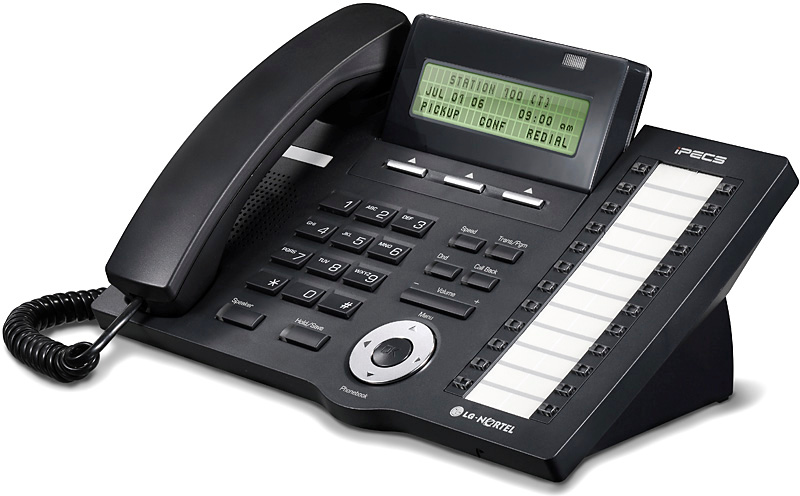 Med alle muligheter (LIP-7024D) Stort display på 3 linjer á 24 tegn. Interaktiv samtalehåndtering med aktive menyknapper. Full Dupleks høyttalende telefon. Innebygd Calling.