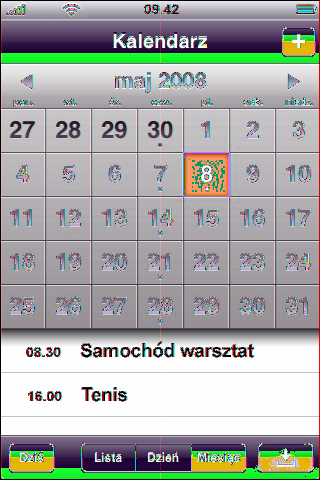 Vis en annen kalender: Trykk på Kalendere, og velg deretter en kalender. Trykke på Alle kalendere for å vise kombinerte hendelser fra alle kalendere.
