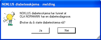 Henting av diabetesskjemaet (allmennpraksis) Dersom legen henter frem en pasient som