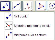 b) Åpne ei ny fil i GeoGebra. Vis akser og rutenett. Skriv i inntastingsfeltet x^ + y^ - x + 4y + 61 = 0 og trykk Enter. Omdøp sirkelen fra c til S1 ved å skrive S_1 i vinduet for å gi nytt navn.