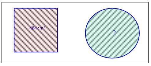 B6 I en sirkelformet hage med radius 10 m er det et hellelagt kvadratisk område med side 4 m i midten. Det skal sås gress i hagen.