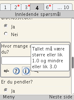 Eksempler 1 (Skatt) Progresjon vises tydelig. Aktive faner og oppgavefelter klart merket. Sammenhengende oppgaver på hver fane. Rullefelt viser relativ posisjon.