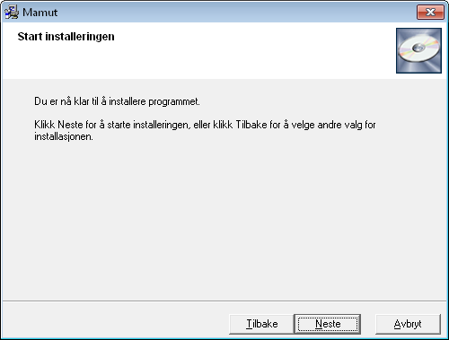 Installasjon av program 6. Start installasjonen 7.