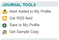 10. Klikk på Get New Contents Alerts. Når du har klikket på Get New Contents Alerts, vil du få opp det samme bildet på nytt, men nå med teksten Alert Added to My Profile.