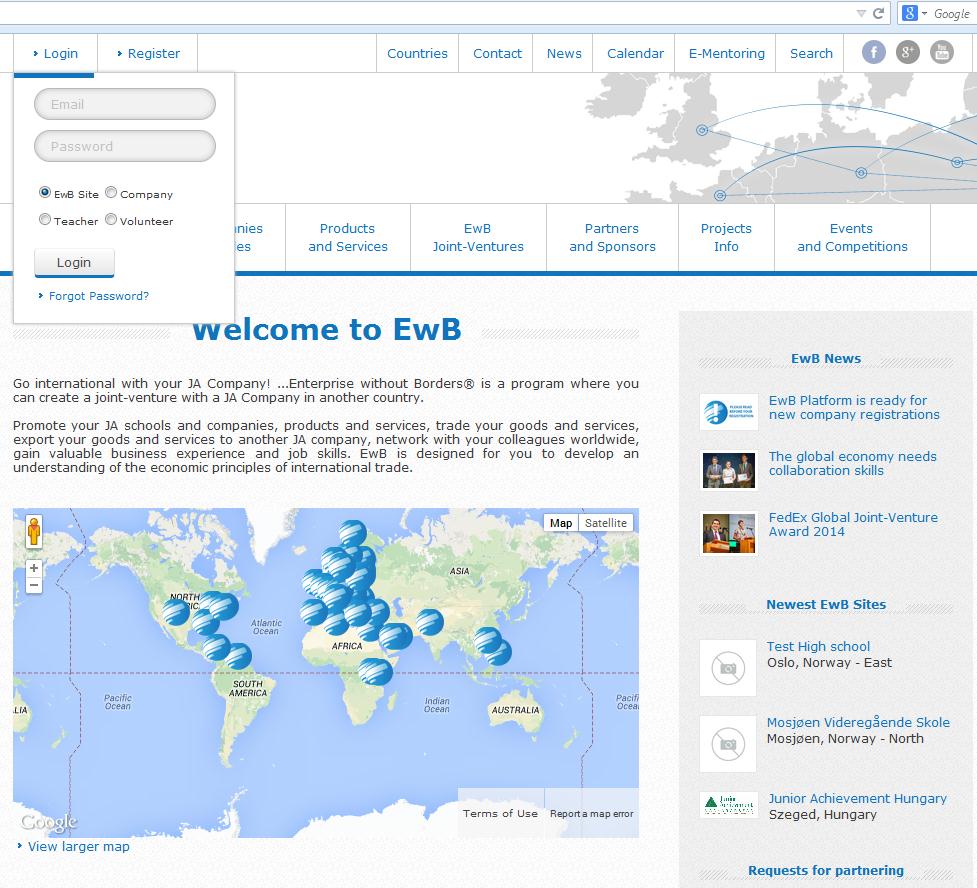 5. Du kan nå logge deg inn som skolen din/ewb Site på EwB-nettsiden!