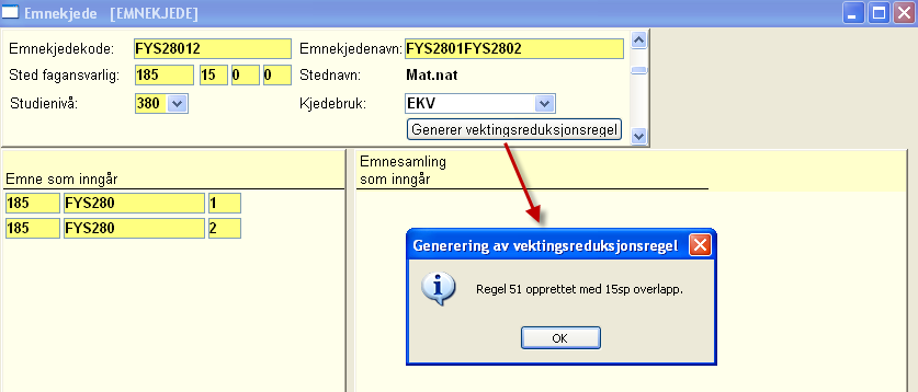 Emnekjede EKVIVALENS Når to eller flere emner inngår i en emnekjede av typen EKV betyr det at de er faglig likeverdige, og at de kan erstatte hverandre i en lang rekke sammenhenger. Merk!