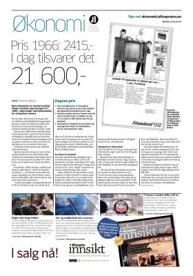 Pris 1966: 2415,- I dag tilsvarer det 21 600,- Aftenposten Morgen, 24.01.2013 Jeanette Sjøberg Side 32 Publisert på trykk. Profil: Elektronikkbransjen i media.