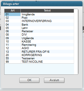 Page 5 of 13 Viktige felter Bilagsart <F5> - Bilags art feltet gir deg valgmulighet for alle dine bilagsarter (Kikkerten har den samme funksjonen).
