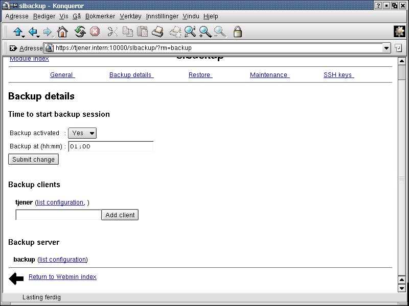 Kapittel 8. Daglig drift av Skolelinux nettverket med Webmin Figur 8-3.