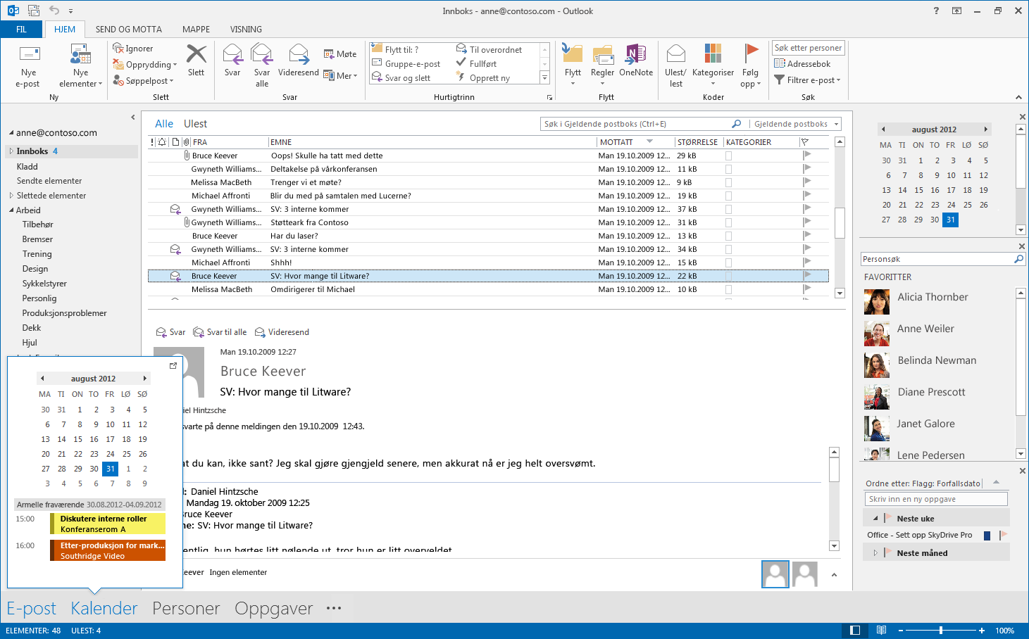 Hurtigstartveiledning Microsoft Outlook 2013 ser annerledes ut enn tidligere versjoner, så vi har laget denne veiledningen for å gjøre det enklere for deg å bli kjent med Outlook.