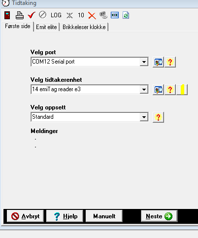 Alle portene som skal benyttes må settes til «RS-485 2W» under 'Interface'. Noter også ned hvilke COM nr som blir tildelt de ulike portene på boksen.