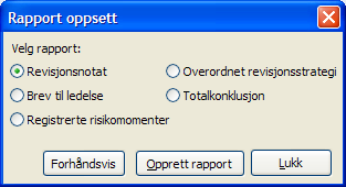 Rapportering Rapporter Grenene under Rapporter er tomme men kan brukes som en arkivindeks med vedlegg.