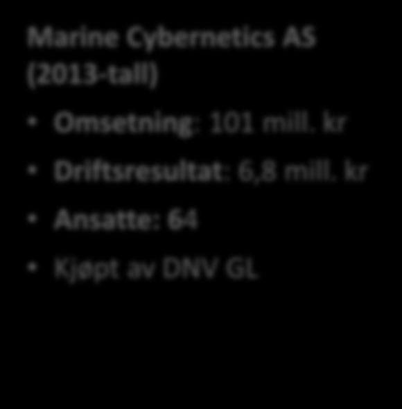 kr Ansatte: 64 Kjøpt av DNV GL Avansert softwaretesting til oljerigger og boreskip DNV GL