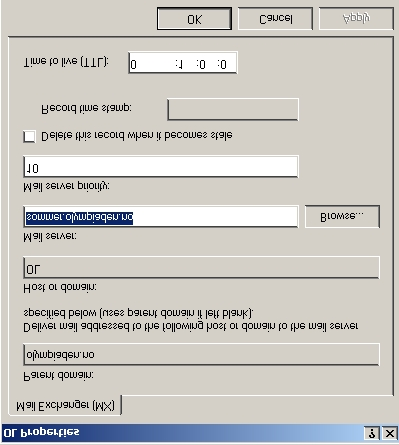 Figur 52: Skriver inn riktig informasjon 9. Kjør Outlook express (eller en annen mailklient med IMAP-støtte) og test at det er mulig å sende og motta mail fra deres egen server. Start Outlook Express.