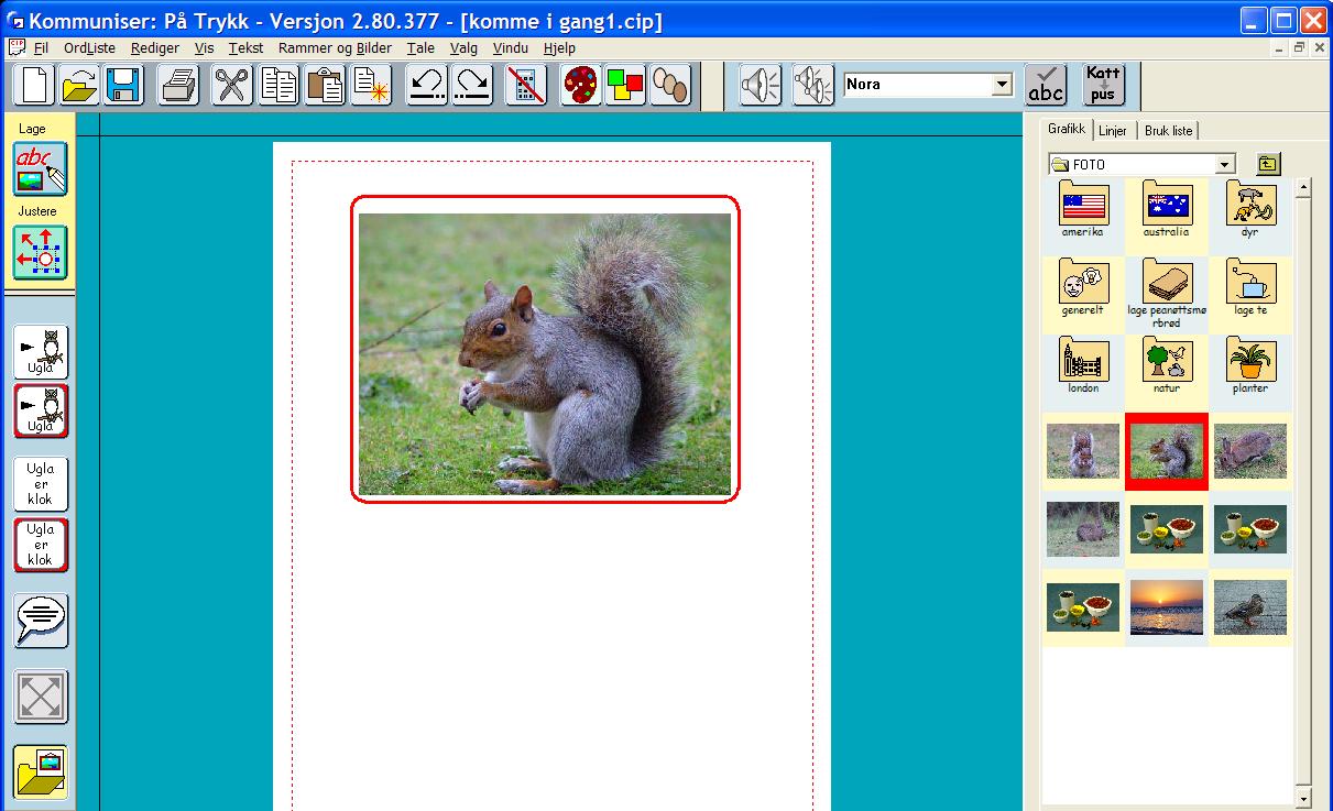 Opplæring i bruk av In Print 2 3. Fotografier og andre bilder Fotografier og andre bilder Lag en ny side (3) ved å klikke på Neste side knappen (m/ høyre pil) i navigeringspanelet.