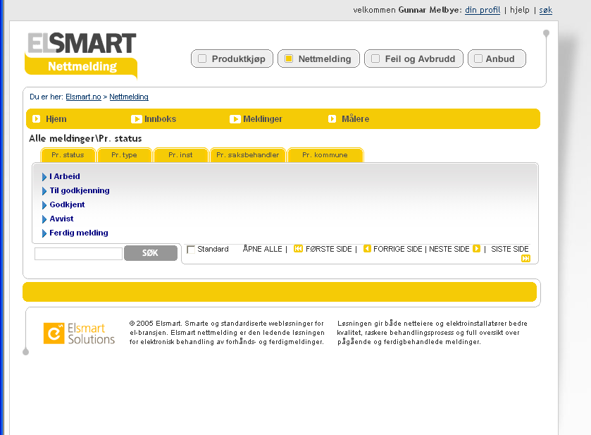 Innledning Dette er den generelle brukerveiledningen til Elsmart Nettmelding. Denne veiledningen er skrevet for å være så generell som mulig og kan benyttes av alle installatører.