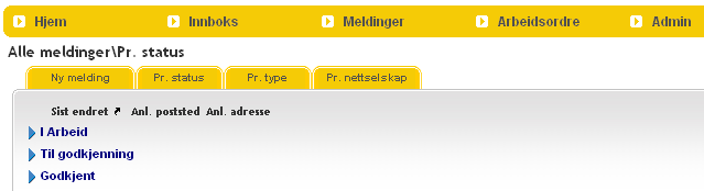 4.1. Innboks Mine meldinger I innboksen ligger en oversikt over meldinger som er kommet tilbake fra nettselskapet. 4.2.