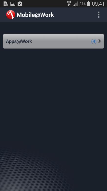 I Mobile@Work applikasjonen er det en knapp som heter Apps@Work.