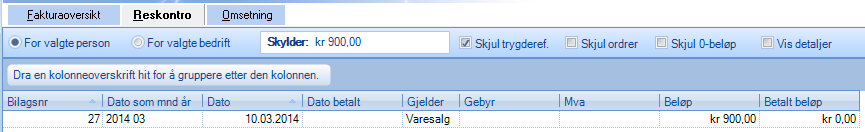 Klikk på Skriv ut og svar Ja, angående å opprette bilagsnr. Da er ordren endret til Faktura og har fått fakturanummer.