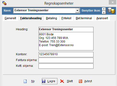 Trykk deretter Lagre, og lukk vinduet. Merk at innstillingen gjelder regnskapet til den brukeren som er innlogget. 5.2.