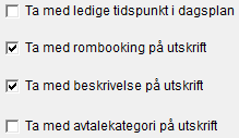 8.5 Utskrift av planleggeren Det finnes ulike utskrifts alternativer for planleggeren. Man kan velge å skrive ut en behandlers planlegger, eller man kan velge å skrive ut kunden sin planlegger.