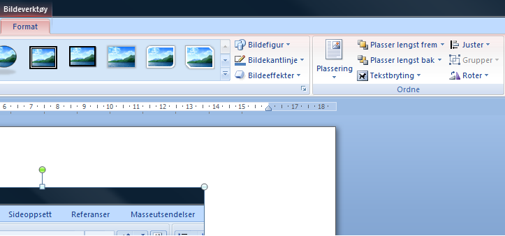 Brukergrensesnitt Båndet Programvinduene i Office 2007 har fått en nytt design. Det nye båndet erstatter menyene, verktøylinjene og de fleste oppgaverutene fra tidligere versjoner av Office.