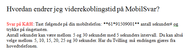 Feedbackskjema hos Telenor På skala fra 1