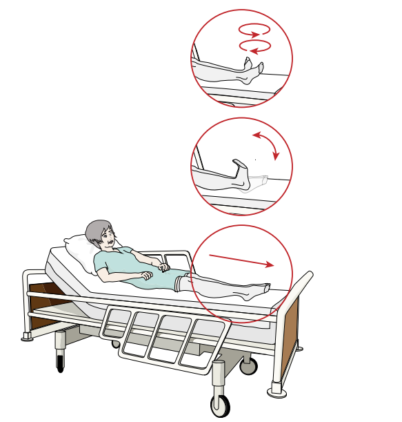 Øvelser Kom opp av senga og vær i aktivitet Å ligge i senga uten å bevege seg kan føre til komplikasjoner som lungebetennelse, blodpropp og tap av muskelmasse.