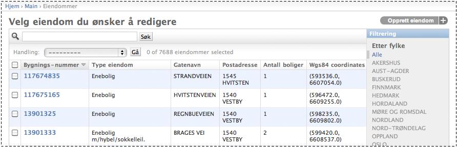 De viktigste datatypene i TABS er adressedata og koordinater (fra eiendomsregisteret og fastnettoperatørers linjekartotek), samt dekningskart fra radionett.