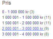 Når det gjelder fritidsboliger så er det stor variasjon i prisnivået kvadratmeterprisen kan være helt opp i 50-60 000 kr. Vi regner med en pris på 15 000 kr pr kvadratmeter i denne analysen.