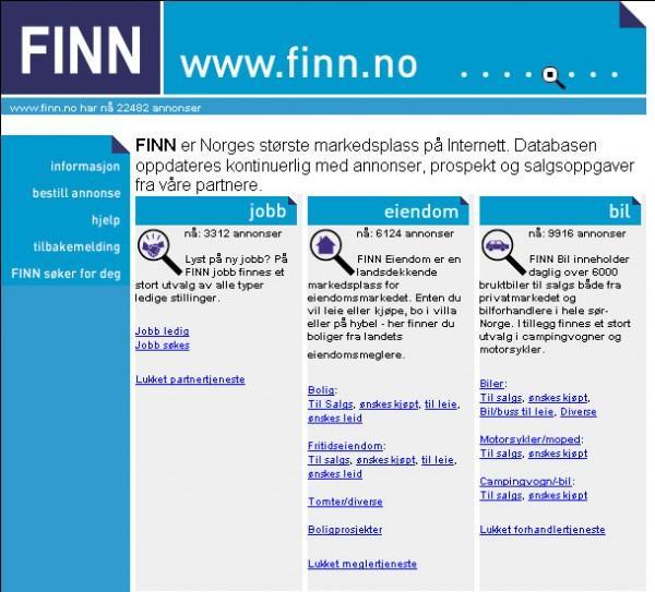 I mars 2000 ble FINN relansert som eget