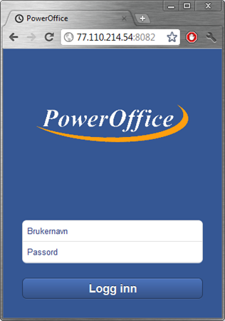 10 PowerOffice Mobile Server Skriv så brukernavn og