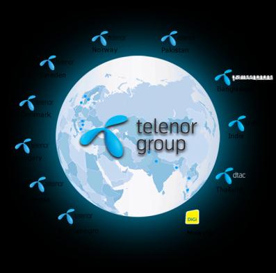 Telenor Group Mobile operations in 12 markets in Norway, Europe and Asia A voting stake of 43 per cent (economic stake 33 per cent) in VimpelCom Ltd.