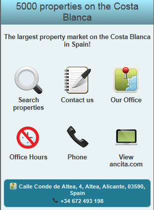 Din boligspesialist på Costa Blanca www.ancita.com 8 www.ancita.com er den største boligportalen som presenterer boligannonser på skandinaviske språk med fokus på Costa Blanca.