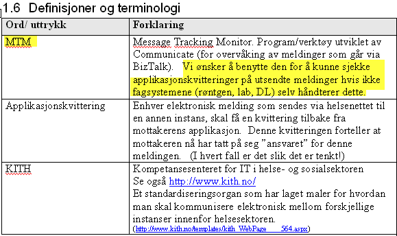 MTM - overvåking av applikasjonskvitteringer Fra et tidlig