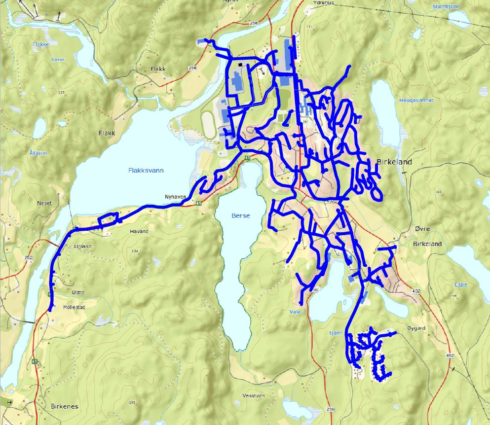 Vannforbruket er mellom 300 000 og 500 000 m 3 /år. I et typisk døgn brukes omtrent 1 000 m 3 (1 mill liter) vann. Figuren under viser årsforbruk fra 1999 til 2013.