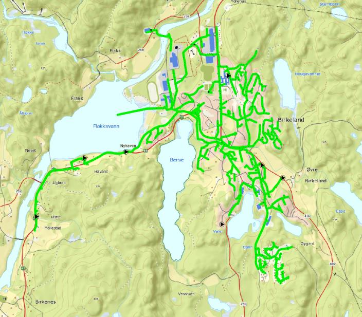 Avløpshåndteringen i dag Nøkkeltall for avløpshåndteringen: Ca 2 800 pe (personekvivalenter) er tilknyttet i dag. Renseanlegget er dimensjonert for 4000 pe. 7 pumpestasjoner.