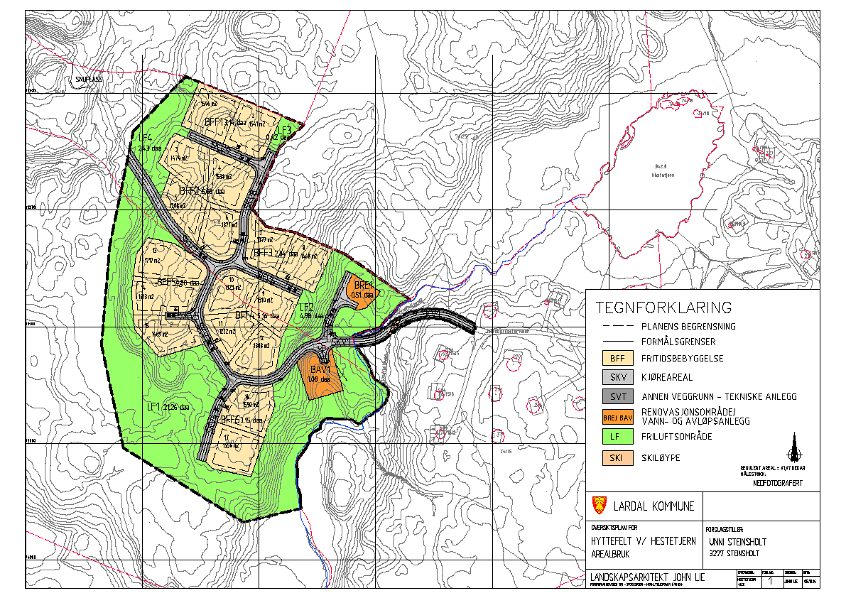 Side 14 Område for vann og avløpsanlegg BAV1 Det legges opp til etablering av renseanlegg sørøst i planområdet ved innkjøringen av hyttefeltet. Område er på ca.