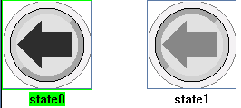 2.4.2.1 GRAFIKK Når man designer det grafiske til knapper og komponenter, er det vanlig å lage to versjoner. Et hovedbilde og et bilde for når komponenten er aktivert.